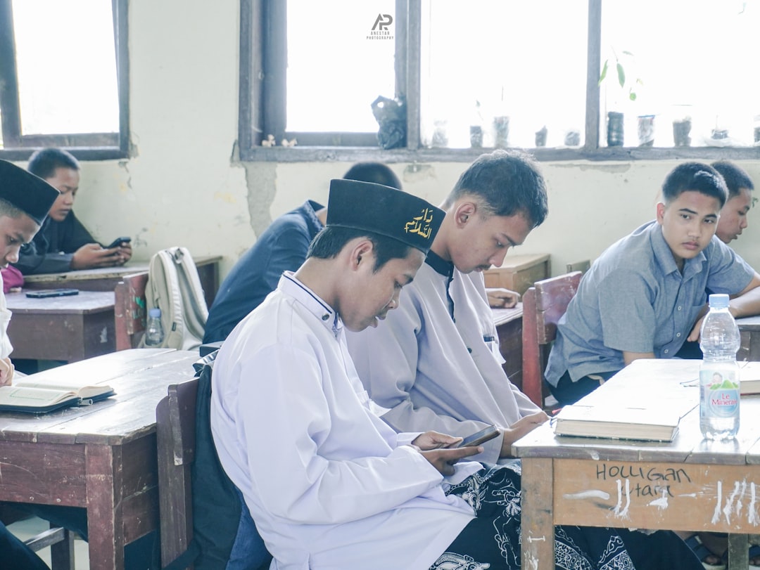 Students preparing for exam