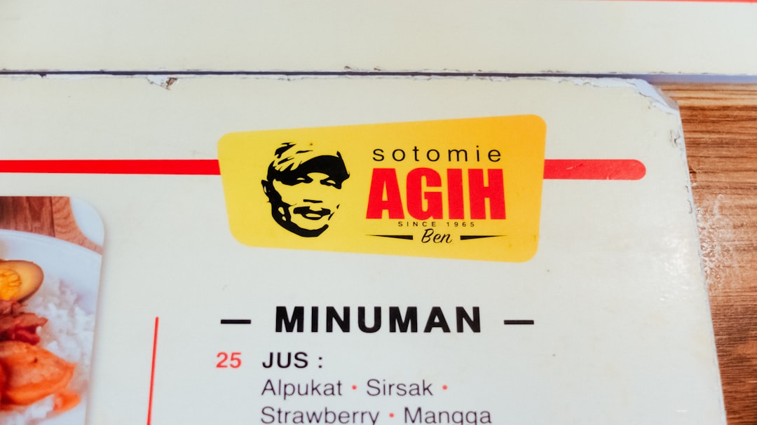 Restaurant menu with nutrition information