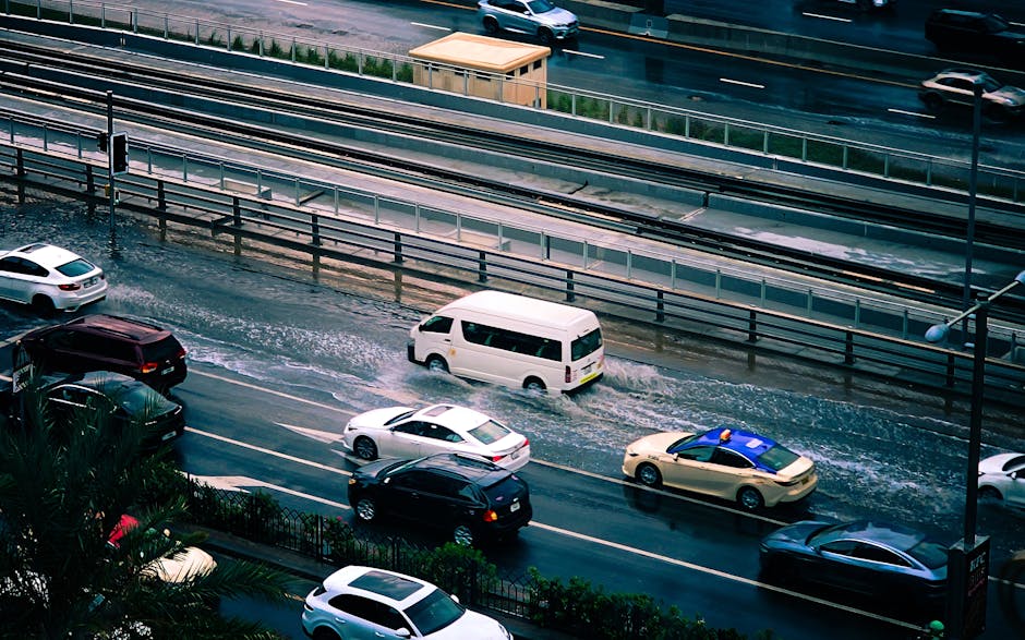 Nusaybin’de sel sonrası yollarda su birikintisi