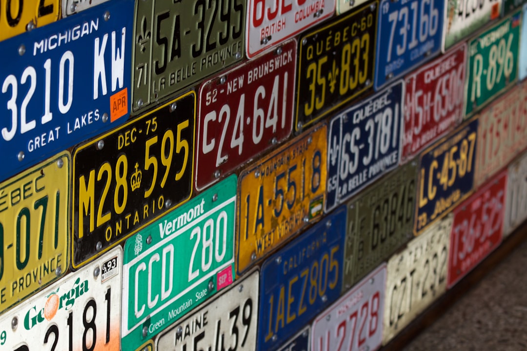 Traffic license plates and fines concept